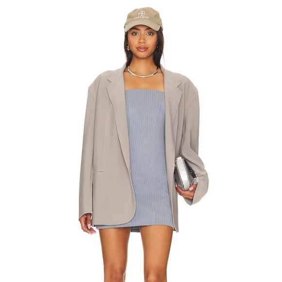 X Revolve Quinn Dress in Grey Stripe - Picture 4 of 5